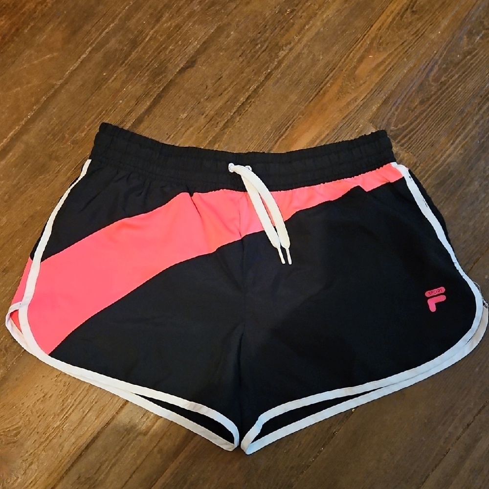 Fila Athletic Shorts with Black and Pink Design